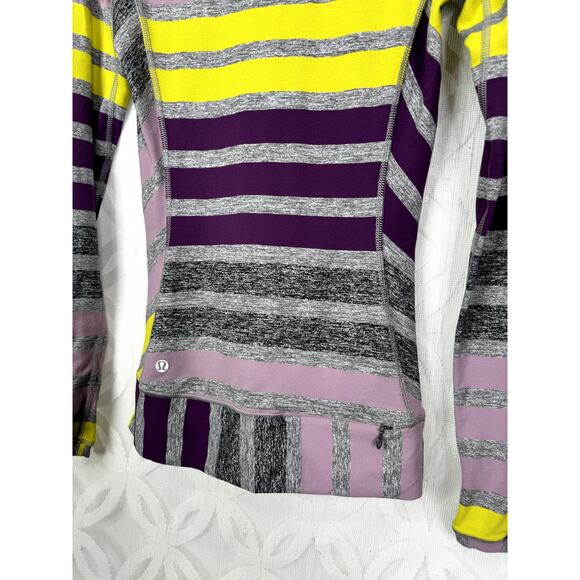 Lululemon Race Your Pace Long Sleeve Tee Triplet Twin Stripe Berry - Picture 6 of 10